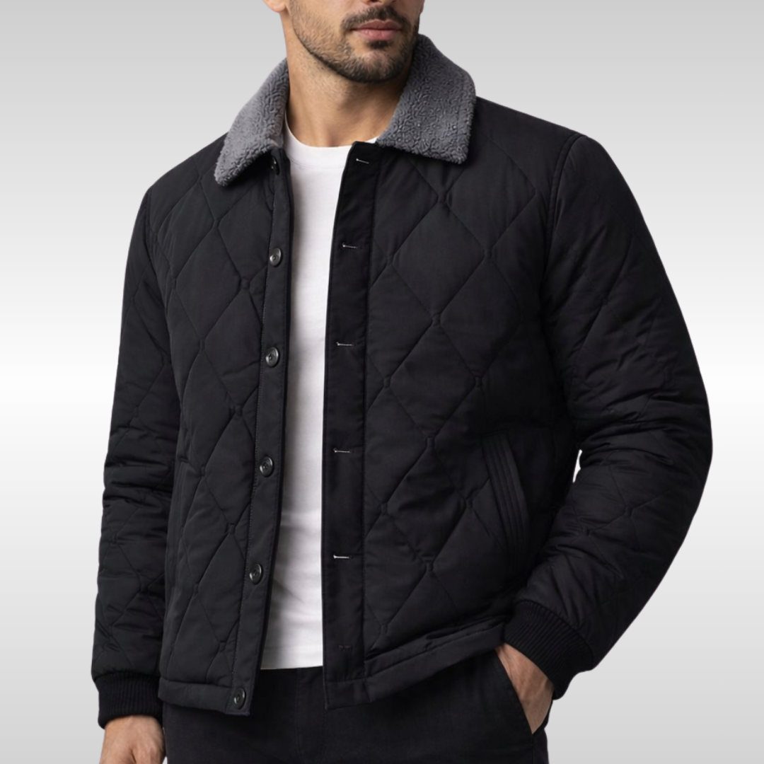 Charles Men’s Quilted Fleece Jacket – Warm & Weather-Resistant