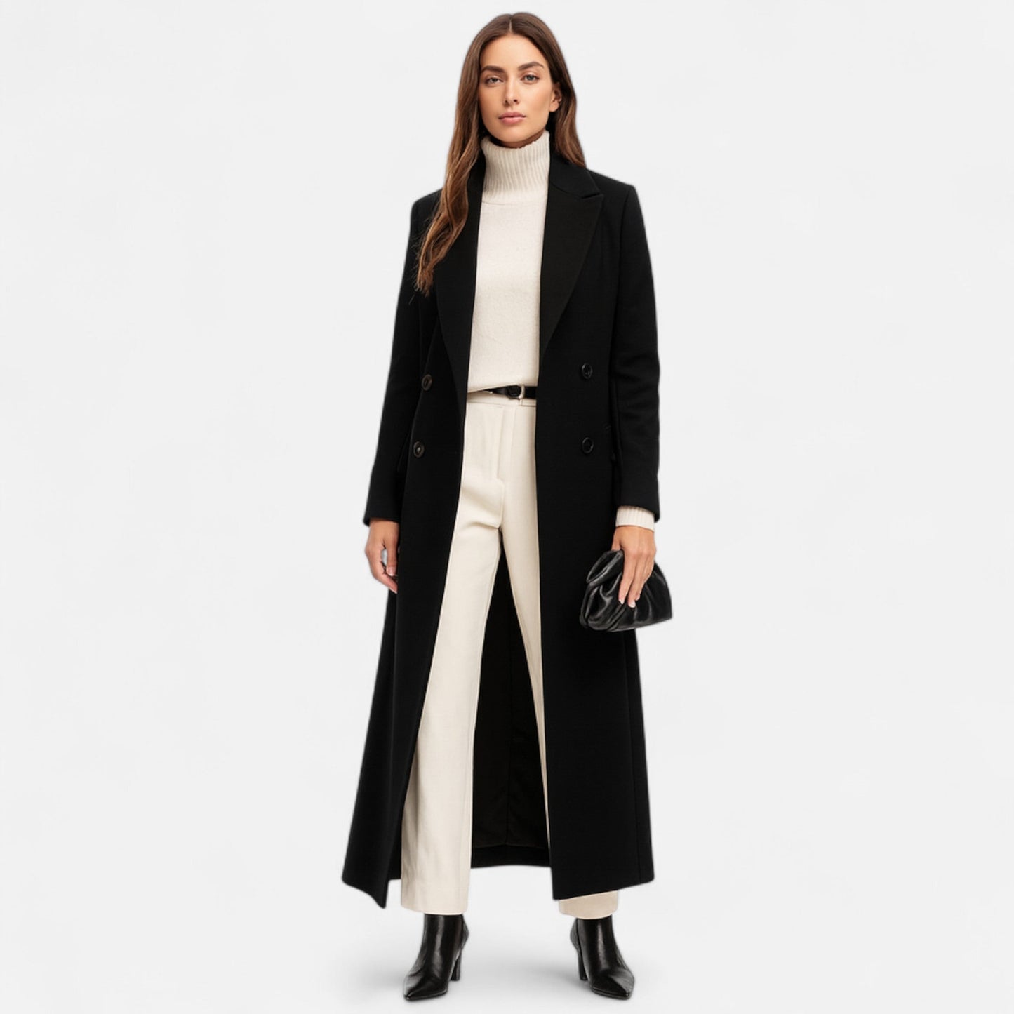 Old Monarchy | Women’s Longline Wool-Blend Coat – Timeless Elegance, Modern Poise